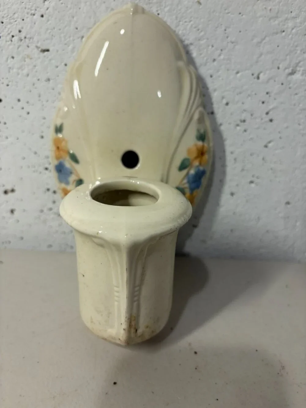 Beautiful 1930s Porcelain Art Deco Porcelier Light Sconce - 1 Floral